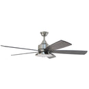 Forno Voce Faro 60” Voice Activated Smart Ceiling Fan in Brushed Nickel with Reversible Blade
