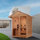 GOLDEN DESIGNS "CARINTHIA" 3 PERSON HYBRID OUTDOOR STEAM SAUNA - CANADIAN HEMLOCK GDI-8123-01