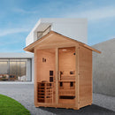 GOLDEN DESIGNS "CARINTHIA" 3 PERSON HYBRID OUTDOOR STEAM SAUNA - CANADIAN HEMLOCK GDI-8123-01