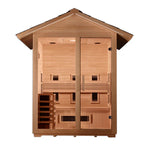 GOLDEN DESIGNS "CARINTHIA" 3 PERSON HYBRID OUTDOOR STEAM SAUNA - CANADIAN HEMLOCK GDI-8123-01