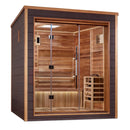 GOLDEN DESIGNS DRAMMEN 3 PERSON OUTDOOR-INDOOR TRADITIONAL STEAM SAUNA - CANADIAN RED CEDAR INTERIOR GDI-8203-01