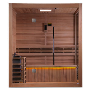 Golden Designs "Forssa Edition" 3-4 Person Indoor Traditional Steam Sauna - Canadian Red Cedar Interior GDI-7203-01