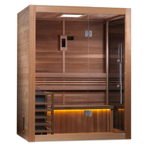 Golden Designs "Hanko Edition" 2-3 Person Indoor Traditional Steam Sauna - Canadian Red Cedar Interior GDI-7202-01