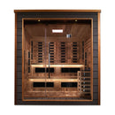 GOLDEN DESIGNS KARLSTAD 6 PERSON OUTDOOR-INDOOR PURETECH HYBRID FULL SPECTRUM SAUNA - CANADIAN RED CEDAR INTERIOR GDI-8226-01