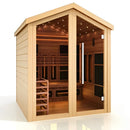GOLDEN DESIGNS KASKINEN 6 PERSON OUTDOOR-INDOOR PURETECH HYBRID FULL SPECTRUM SAUNA - CANADIAN RED CEDAR INTERIOR GDI-8526-01