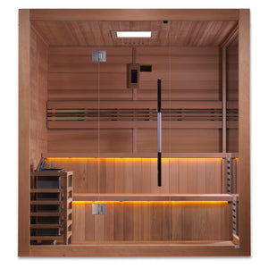 Golden Designs "Kuusamo Edition" 6 Person Indoor Traditional Steam Sauna - Canadian Red Cedar Interior GDI-7206-01