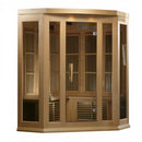 Golden Designs Maxxus 3 Person Corner Low EMF FAR Infrared Carbon Canadian Hemlock Sauna MX-K356-01