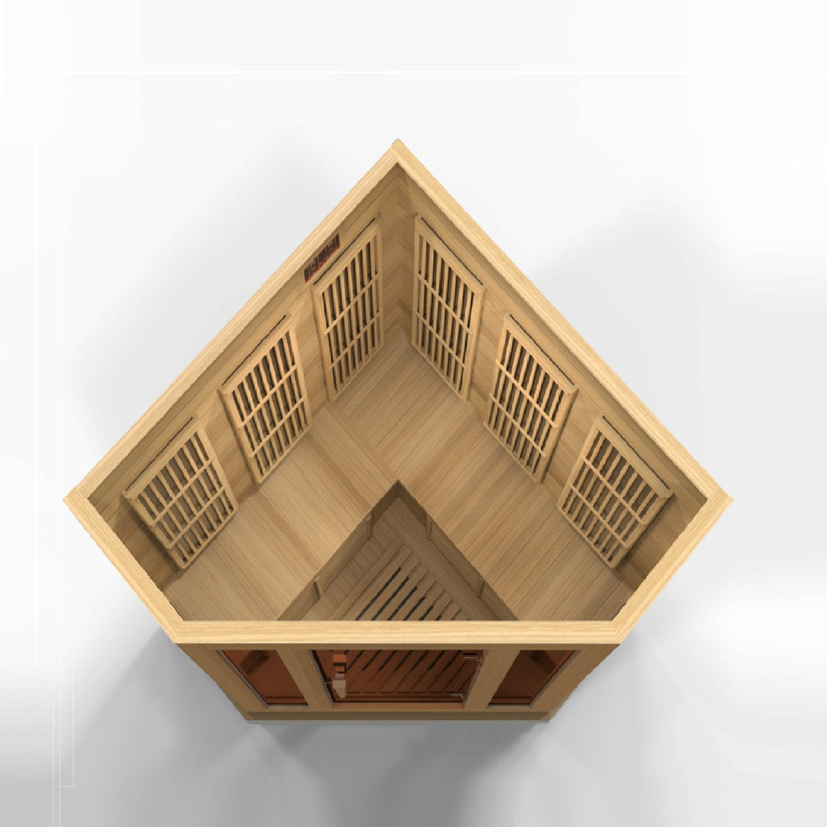 Golden Designs Maxxus 3 Person Corner Low EMF FAR Infrared Carbon Canadian Hemlock Sauna MX-K356-01