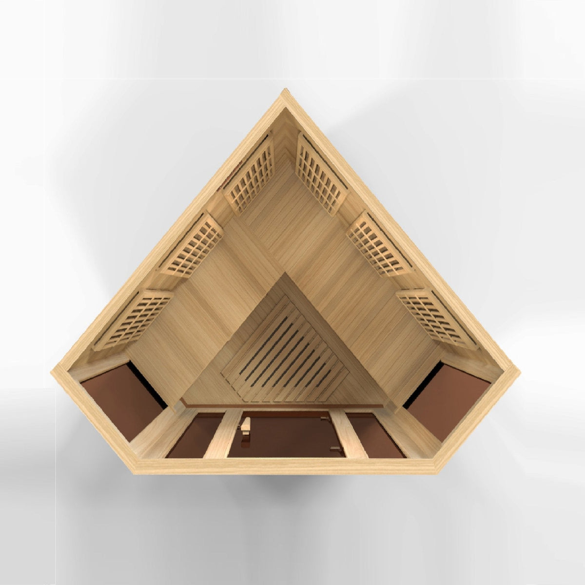 Golden Designs Maxxus 3 Person Corner Low EMF FAR Infrared Carbon Canadian Hemlock Sauna MX-K356-01