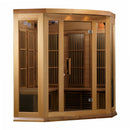 Golden Designs Maxxus 3 Person Corner Near Zero EMF FAR Infrared Carbon Canadian Red Cedar Sauna MX-K356-01-ZF Ced