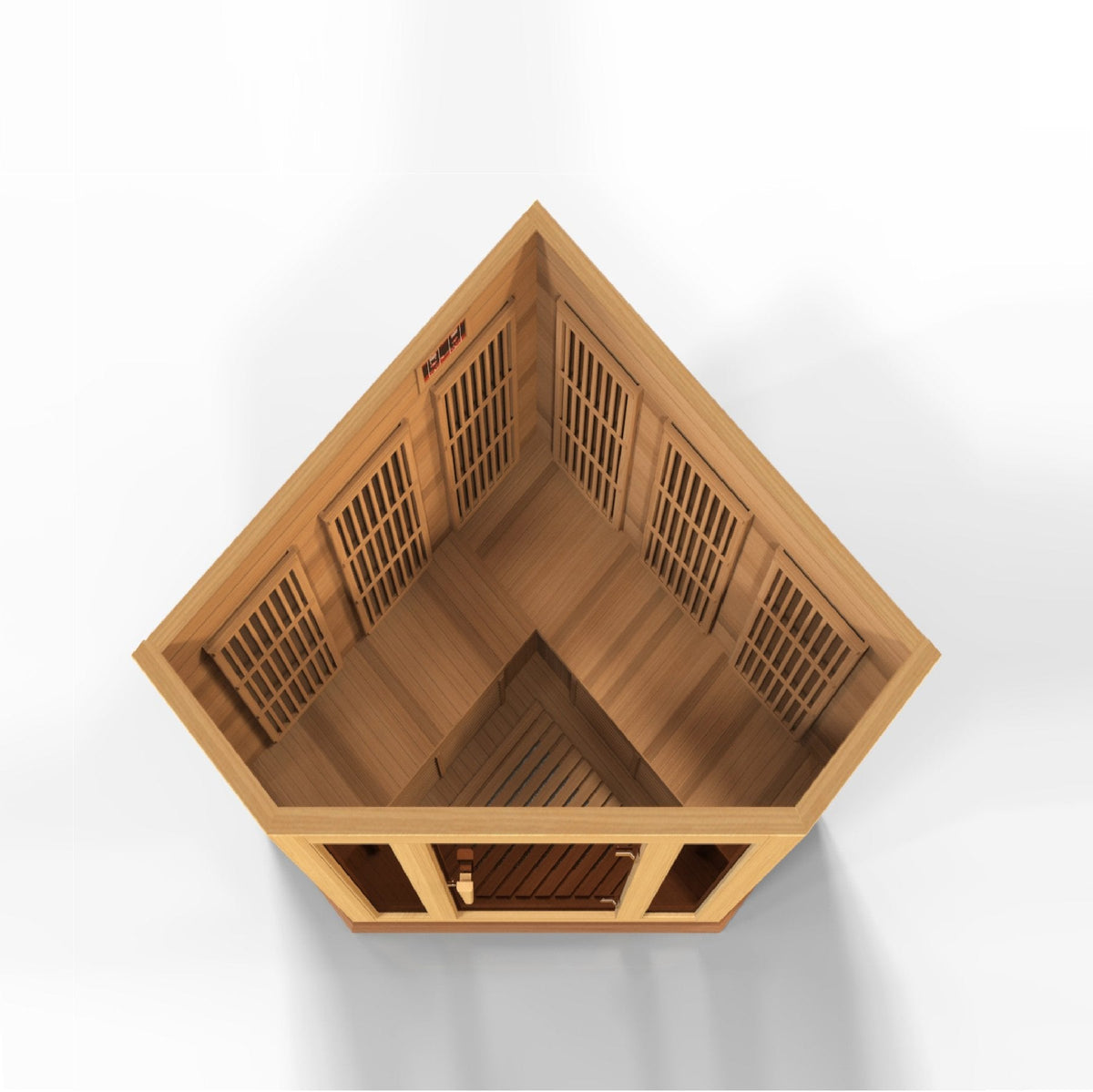 Golden Designs Maxxus 3 Person Corner Near Zero EMF FAR Infrared Carbon Canadian Red Cedar Sauna MX-K356-01-ZF Ced