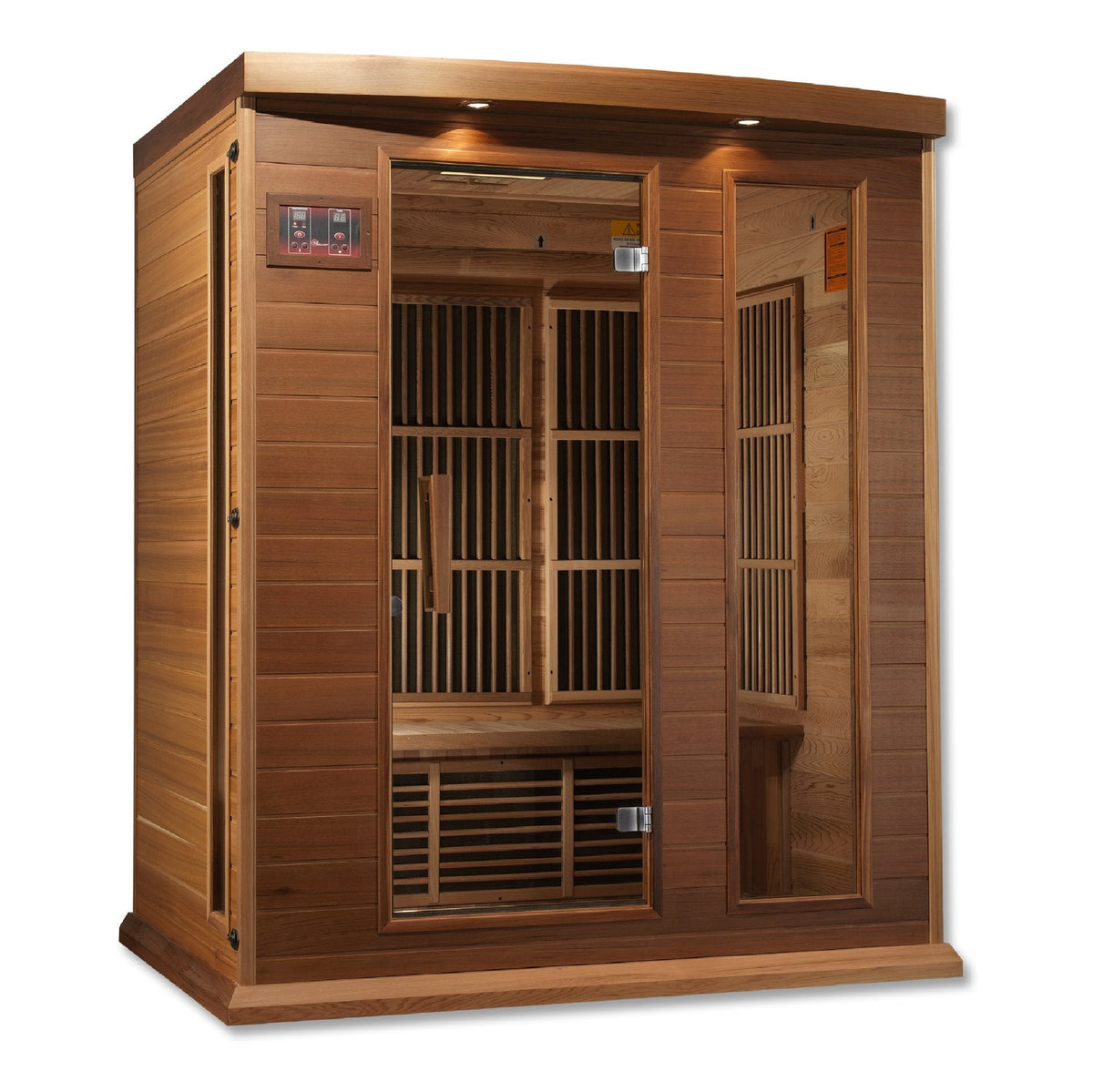 Golden Designs Maxxus "Avignon Edition" 3 Person Near Zero EMF FAR Infrared Carbon Canadian Red Cedar Sauna MX-K306-01-ZF Ced