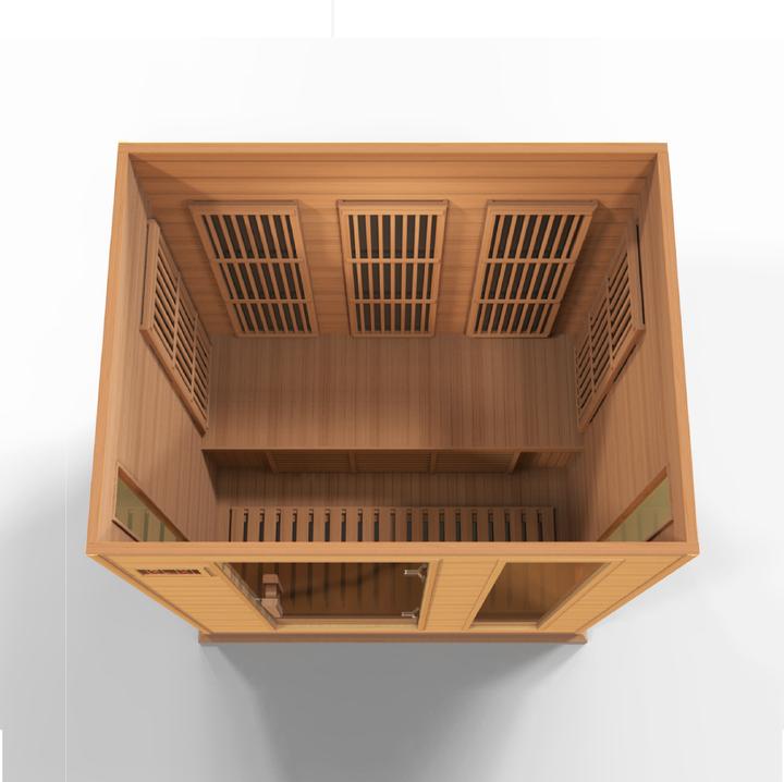 Golden Designs Maxxus "Avignon Edition" 3 Person Near Zero EMF FAR Infrared Carbon Canadian Red Cedar Sauna MX-K306-01-ZF Ced