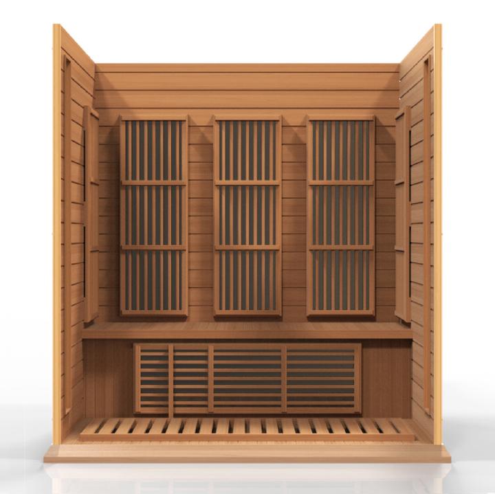 Golden Designs Maxxus "Avignon Edition" 3 Person Near Zero EMF FAR Infrared Carbon Canadian Red Cedar Sauna MX-K306-01-ZF Ced
