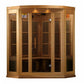 Golden Designs Maxxus "Chaumont Edition" 3 Person Corner Near Zero EMF FAR Infrared Sauna - Canadian Red Cedar - PrimeFair