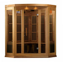 Golden Designs Maxxus "Chaumont Edition" 3 Person Corner Near Zero EMF FAR Infrared Sauna - Canadian Red Cedar - PrimeFair