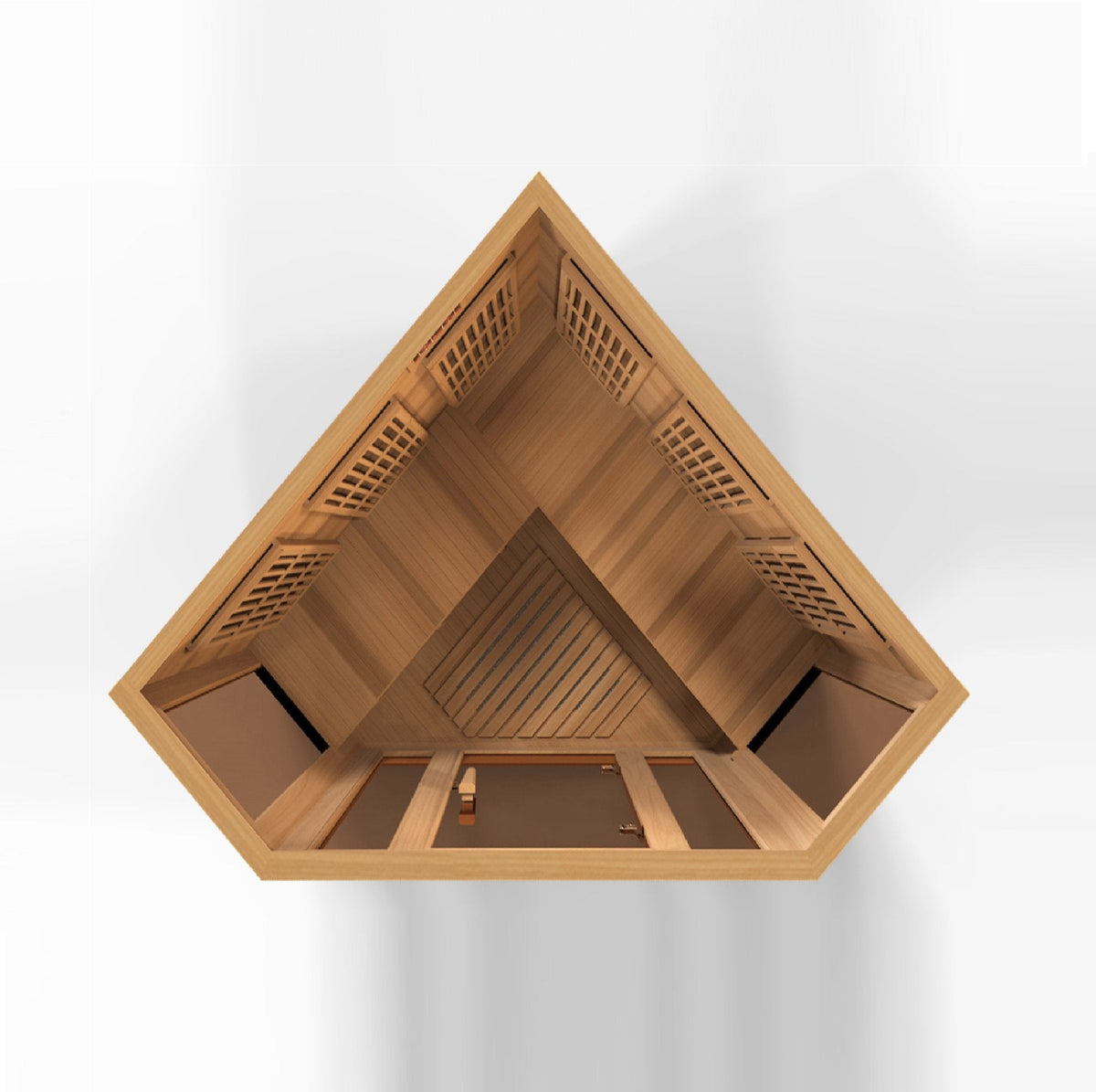 Golden Designs Maxxus "Chaumont Edition" 3 Person Corner Near Zero EMF FAR Infrared Sauna - Canadian Red Cedar - PrimeFair