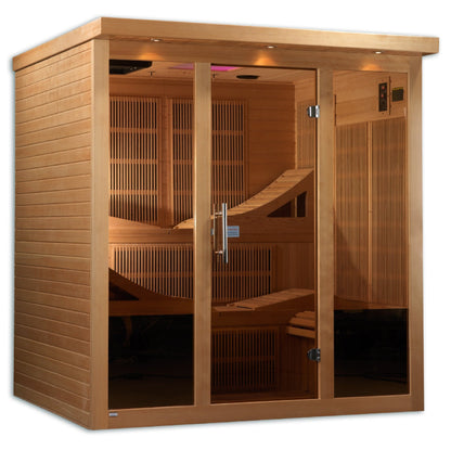 Golden Designs "Monaco Elite" 6-person PureTech Near Zero Far Infrared Sauna Canadian Hemlock - GDI-6996-01