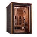 GOLDEN DESIGNS NORA 2 PERSON OUTDOOR-INDOOR PURETECH HYBRID FULL SPECTRUM SAUNA - CANADIAN RED CEDAR INTERIOR GDI-8222-01