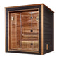 GOLDEN DESIGNS SAVONLINNA 3 PERSON OUTDOOR-INDOOR TRADITIONAL STEAM SAUNA - CANADIAN RED CEDAR INTERIOR GDI-8503-01