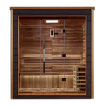 GOLDEN DESIGNS SAVONLINNA 3 PERSON OUTDOOR-INDOOR TRADITIONAL STEAM SAUNA - CANADIAN RED CEDAR INTERIOR GDI-8503-01
