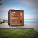 GOLDEN DESIGNS SAVONLINNA 3 PERSON OUTDOOR-INDOOR TRADITIONAL STEAM SAUNA - CANADIAN RED CEDAR INTERIOR GDI-8503-01