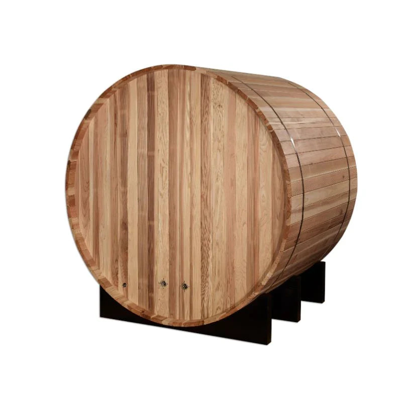 GOLDEN DESIGNS "ST. MORITZ" 2 PERSON BARREL TRADITIONAL STEAM SAUNA - PACIFIC CEDAR GDI-B002-01