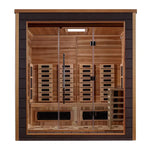 GOLDEN DESIGNS VISBY 3 PERSON OUTDOOR-INDOOR PURETECH HYBRID FULL SPECTRUM SAUNA - CANADIAN RED CEDAR INTERIOR GDI-8223-01