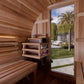 GOLDEN DESIGNS "ZURICH" 4 PERSON BARREL WITH BRONZE PRIVACY VIEW - TRADITIONAL STEAM SAUNA - PACIFIC CEDAR GDI-B024-01 Acrylic Back Wall