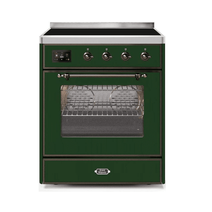 ILVE 30" Majestic II Series Freestanding Electric Single Oven Range with 4 Elements, Triple Glass Cool Door, Convection Oven, TFT Oven Control Display and Child Lock UMI30NE3