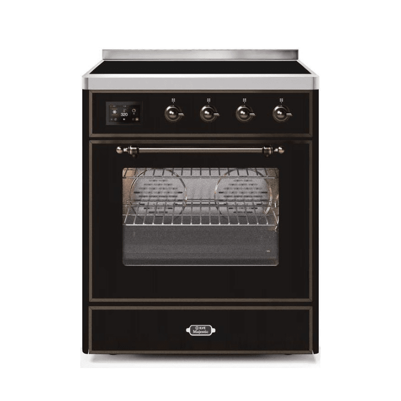 ILVE 30" Majestic II Series Freestanding Electric Single Oven Range with 4 Elements, Triple Glass Cool Door, Convection Oven, TFT Oven Control Display and Child Lock UMI30NE3