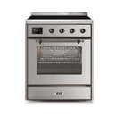 ILVE 30" Majestic II Series Freestanding Electric Single Oven Range with 4 Elements, Triple Glass Cool Door, Convection Oven, TFT Oven Control Display and Child Lock UMI30NE3