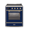 ILVE 30" Majestic II Series Freestanding Electric Single Oven Range with 4 Elements, Triple Glass Cool Door, Convection Oven, TFT Oven Control Display and Child Lock UMI30NE3