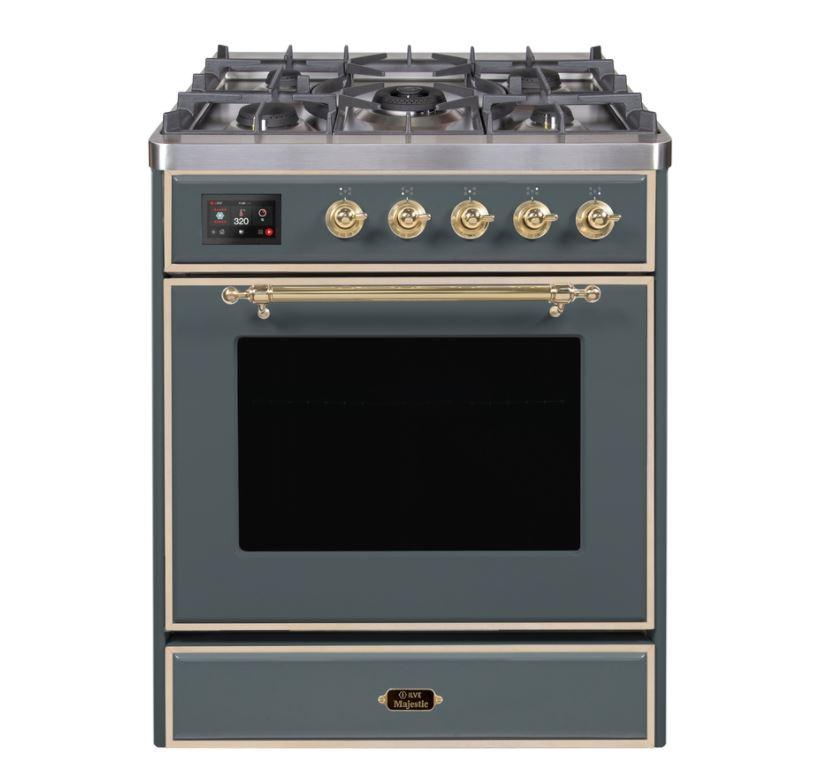 ILVE 30" Majestic II Series Gas Burner and Electric Oven Range with 5 Sealed Burners UM30DNE3