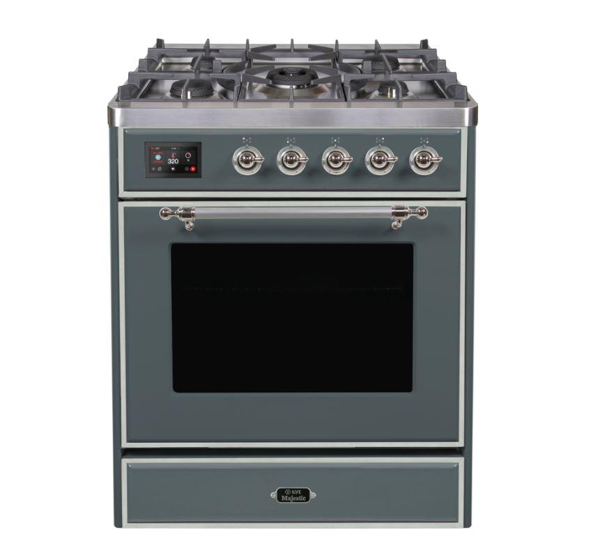 ILVE 30" Majestic II Series Gas Burner and Electric Oven Range with 5 Sealed Burners UM30DNE3