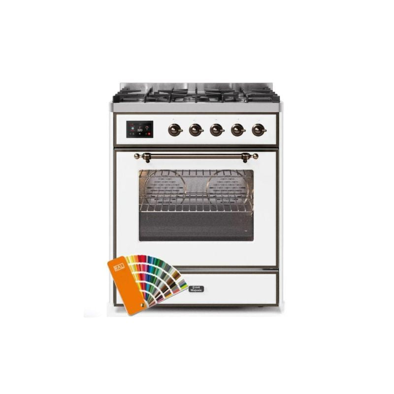 ILVE 30" Majestic II Series Gas Burner and Electric Oven Range with 5 Sealed Burners UM30DNE3