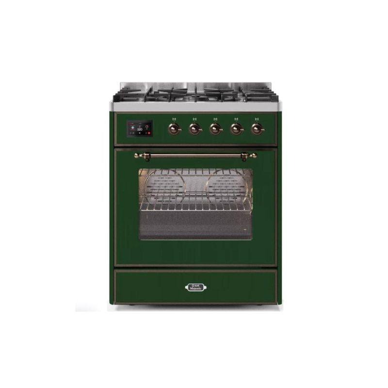 ILVE 30" Majestic II Series Gas Burner and Electric Oven Range with 5 Sealed Burners UM30DNE3
