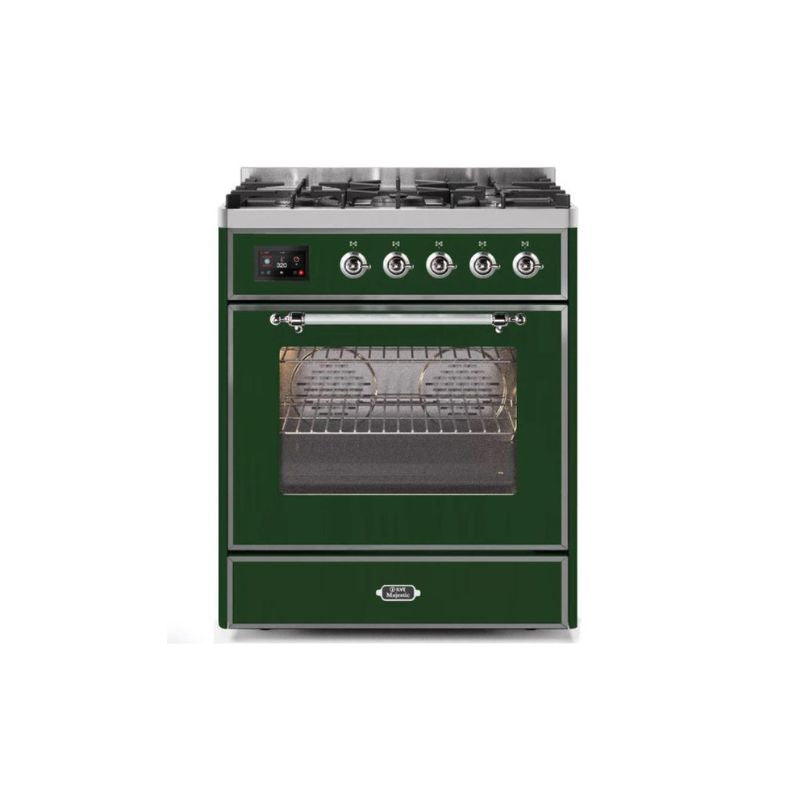 ILVE 30" Majestic II Series Gas Burner and Electric Oven Range with 5 Sealed Burners UM30DNE3