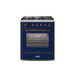 ILVE 30" Majestic II Series Gas Burner and Electric Oven Range with 5 Sealed Burners UM30DNE3