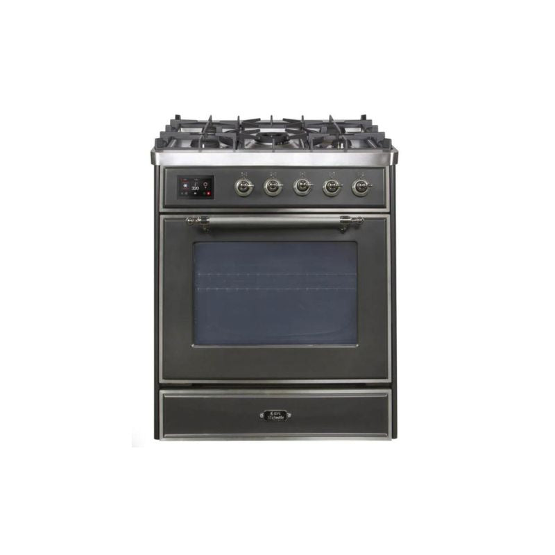 ILVE 30" Majestic II Series Gas Burner and Electric Oven Range with 5 Sealed Burners UM30DNE3