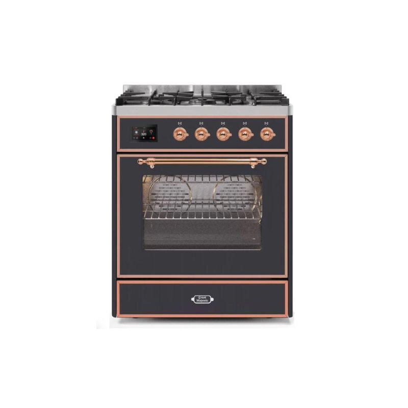 ILVE 30" Majestic II Series Gas Burner and Electric Oven Range with 5 Sealed Burners UM30DNE3