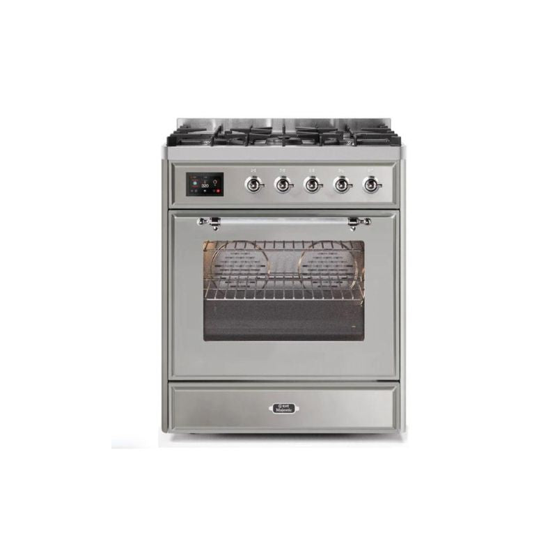 ILVE 30" Majestic II Series Gas Burner and Electric Oven Range with 5 Sealed Burners UM30DNE3