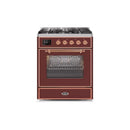ILVE 30" Majestic II Series Gas Burner and Electric Oven Range with 5 Sealed Burners UM30DNE3