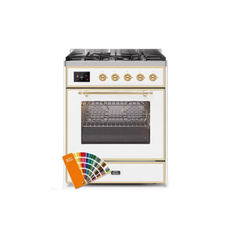 ILVE 30" Majestic II Series Gas Burner and Electric Oven Range with 5 Sealed Burners UM30DNE3