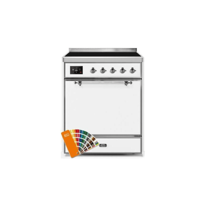 ILVE 30" Majestic II Series Induction Range with 4 Elements 2.3 cu. ft. Total Oven Capacity TFT Oven Control Display UMI30QNE3