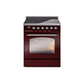 ILVE 30" Nostalgie II Series Freestanding Electric Double Oven Range with 5 Elements, Triple Glass Cool Door, Convection Oven, TFT Oven Control Display and Child Lock - UPI304NMP