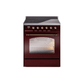 ILVE 30" Nostalgie II Series Freestanding Electric Double Oven Range with 5 Elements, Triple Glass Cool Door, Convection Oven, TFT Oven Control Display and Child Lock - UPI304NMP