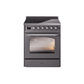 ILVE 30" Nostalgie II Series Freestanding Electric Double Oven Range with 5 Elements, Triple Glass Cool Door, Convection Oven, TFT Oven Control Display and Child Lock - UPI304NMP