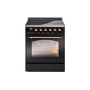 ILVE 30" Nostalgie II Series Freestanding Electric Double Oven Range with 5 Elements, Triple Glass Cool Door, Convection Oven, TFT Oven Control Display and Child Lock - UPI304NMP