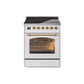 ILVE 30" Nostalgie II Series Freestanding Electric Double Oven Range with 5 Elements, Triple Glass Cool Door, Convection Oven, TFT Oven Control Display and Child Lock - UPI304NMP